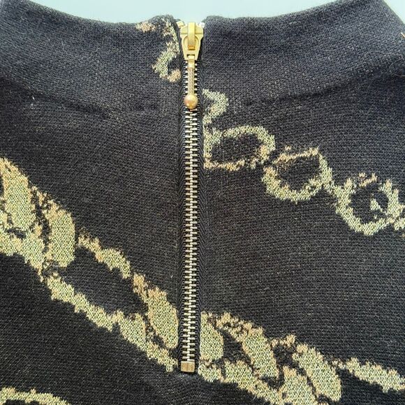 Chico's Gold Chain Link Print Sweater, Size 12 - Picture 9 of 9